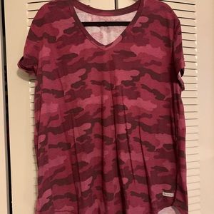 Pink Camo V-Neck Camo T-Shirt